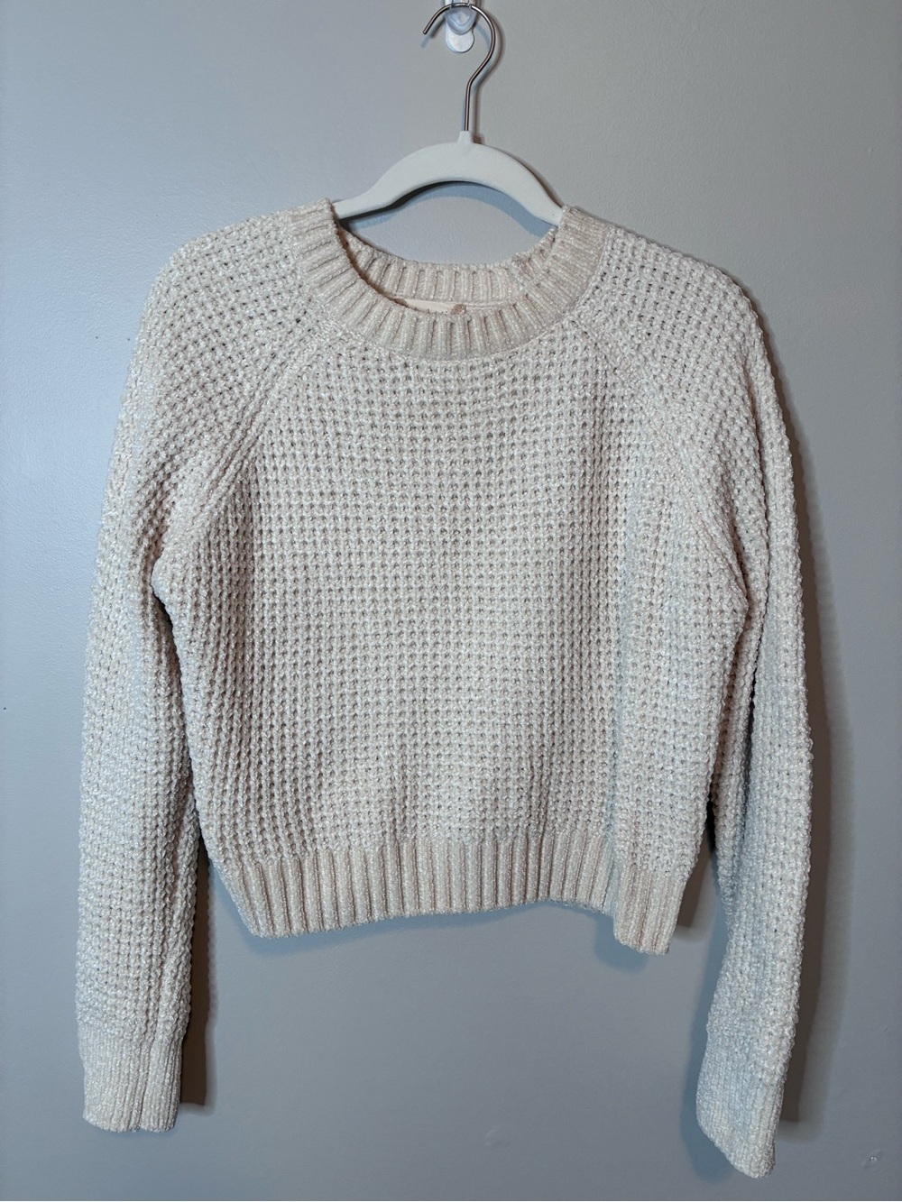 Altar’d State Cream Chenille Sweater Women’s M Soft Cozy Knit NWOT